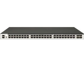 48 個 1GE Base-T 端口，4 個 10GE SFP+端口，三層以太網(wǎng)交換機